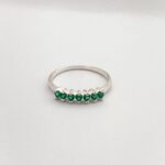 Anel Barriga de Zirconia Verde Esmeralda