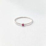 Anel Solitario Pink Bolinha