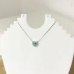 Colar Coração Luxo Azul