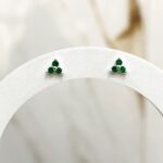 Brinco Mini trevo Esmeralda