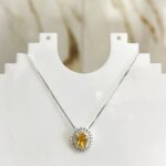 Colar Oval Cravejado Citrino